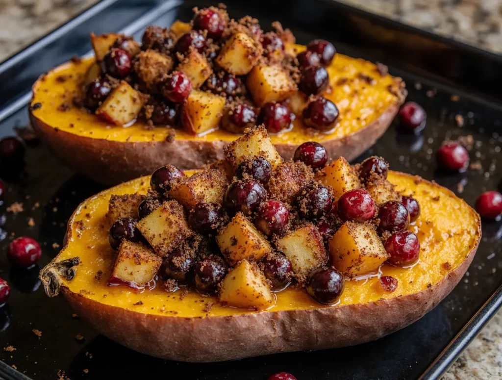 Cranberry Apple Twice-Baked Sweet Potatoes