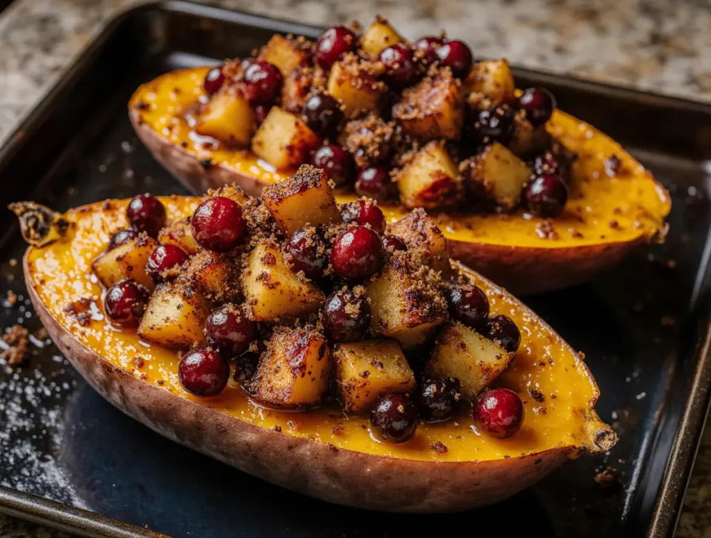 Cranberry Apple Twice-Baked Sweet Potatoes
