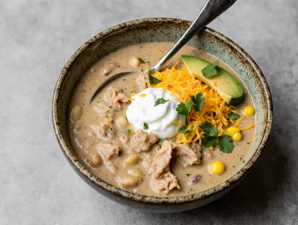 Creamy Crockpot White Chicken Chili