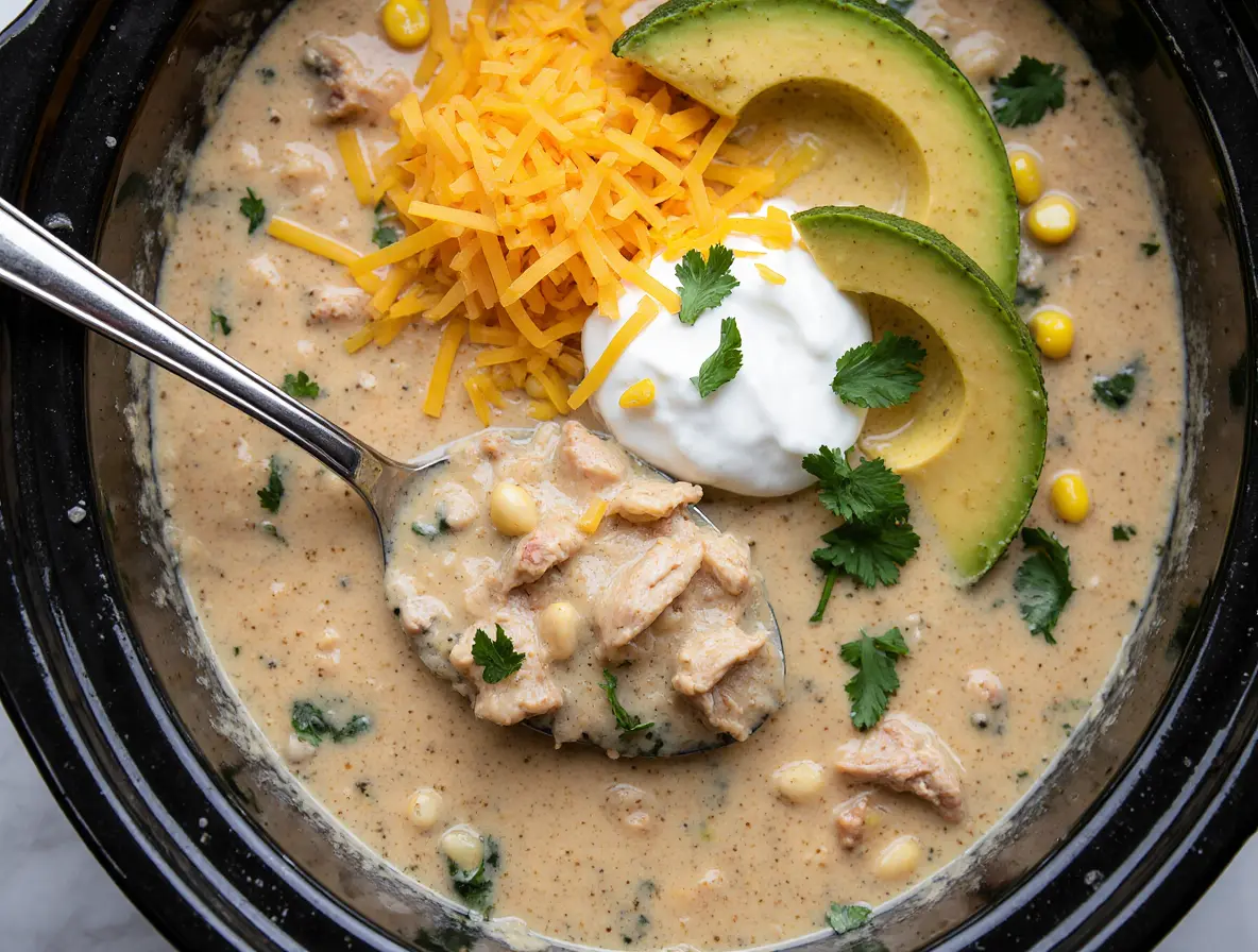 Creamy Crockpot White Chicken Chili