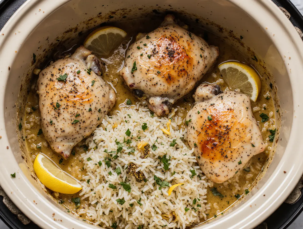 Crockpot Lemon Chicken and Rice