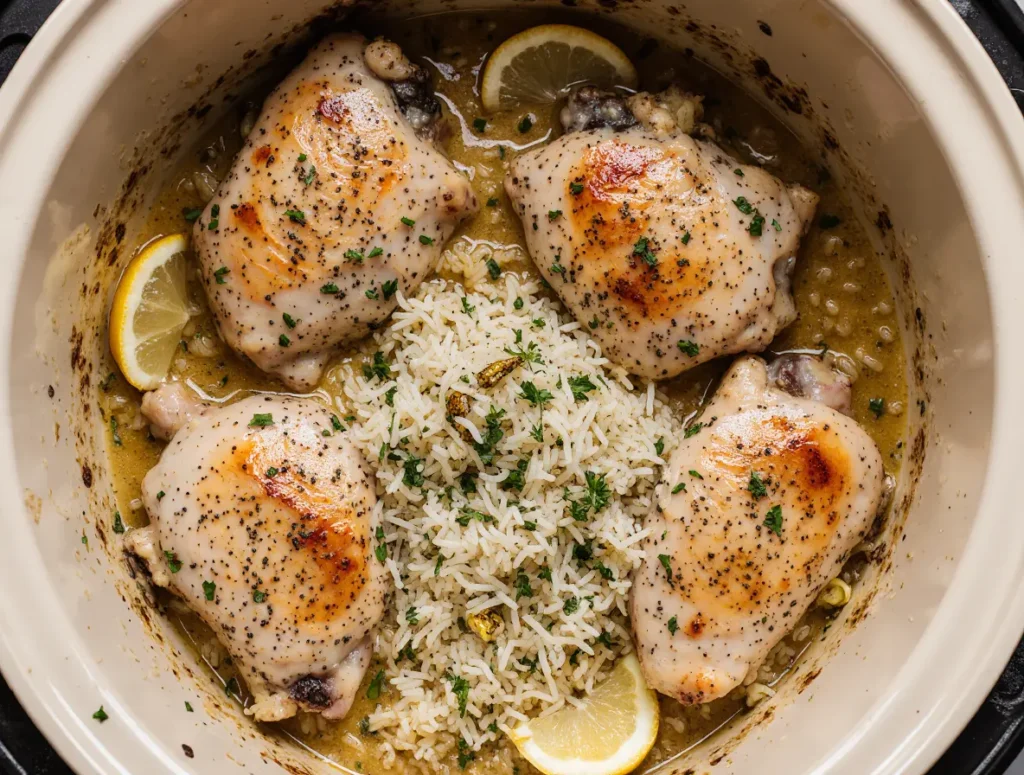 Crockpot Lemon Chicken and Rice