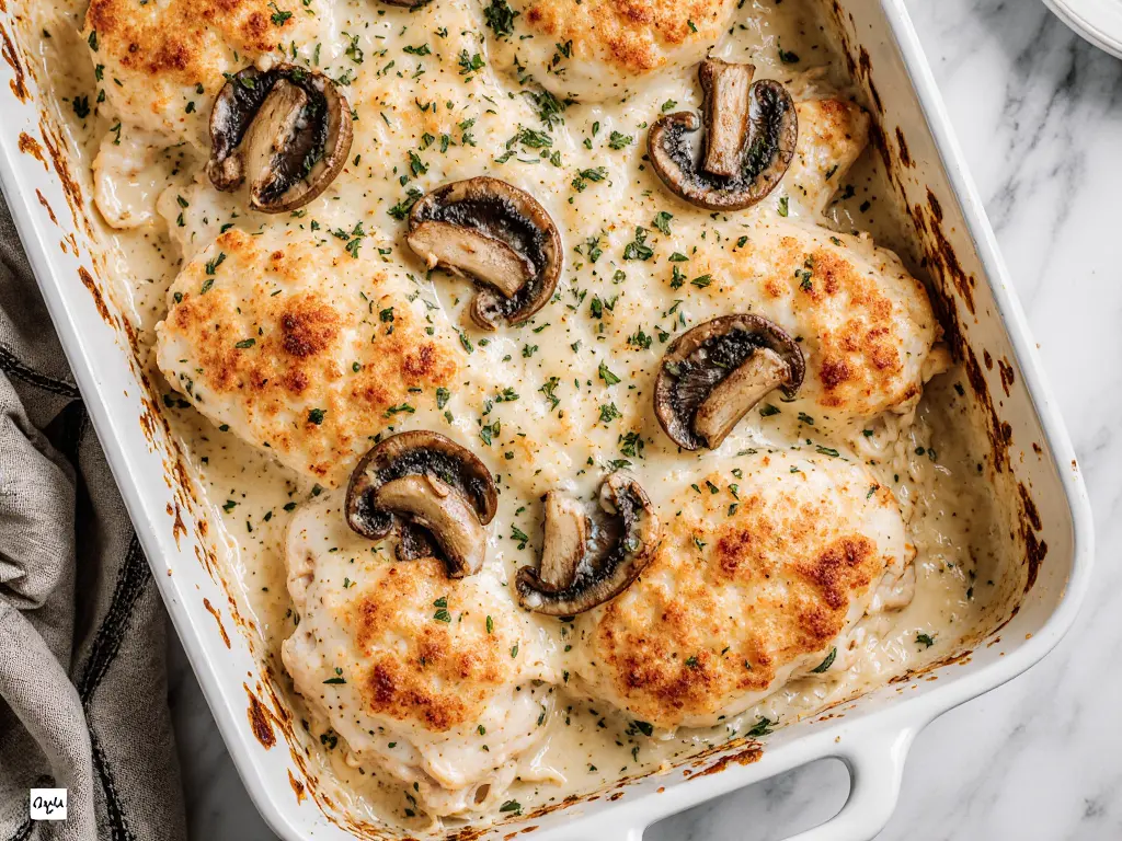 Keto Mushroom Chicken Casserole