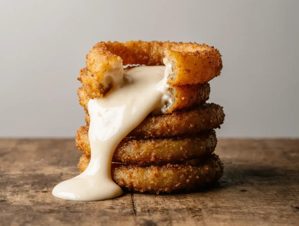 Cheesy Stuffed Mozzarella Onion Rings