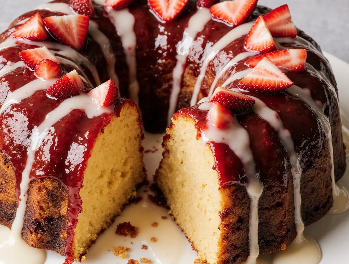 Strawberry Pineapple Pound Cake