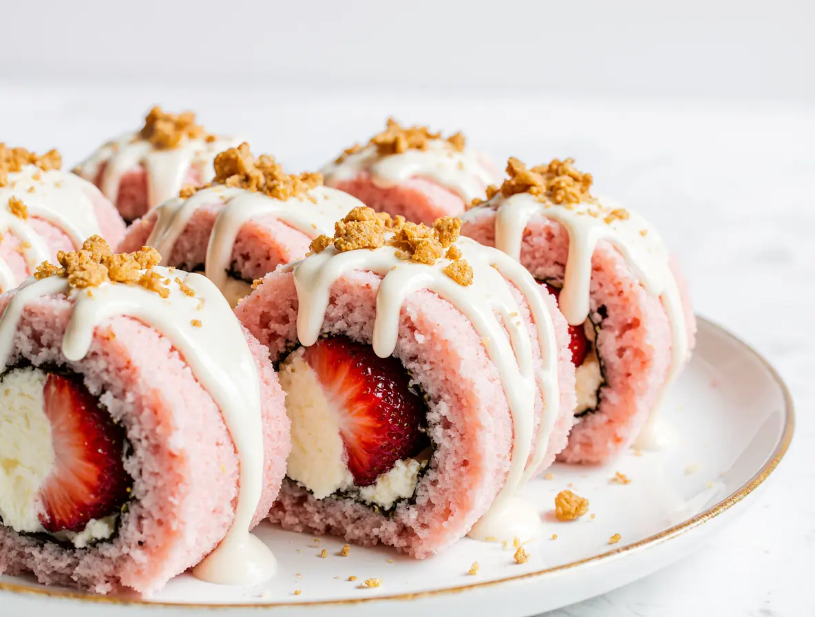 Strawberry Shortcake Cheesecake Sushi