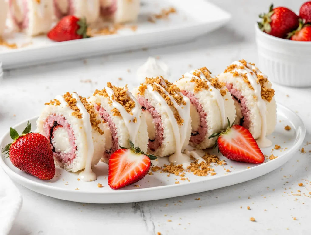 Strawberry Shortcake Cheesecake Sushi